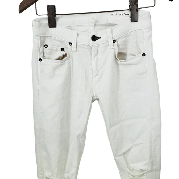 Rag & Bone White Jeans Ankle Dre Ripped Women's Size 25 - Picture 5 of 13